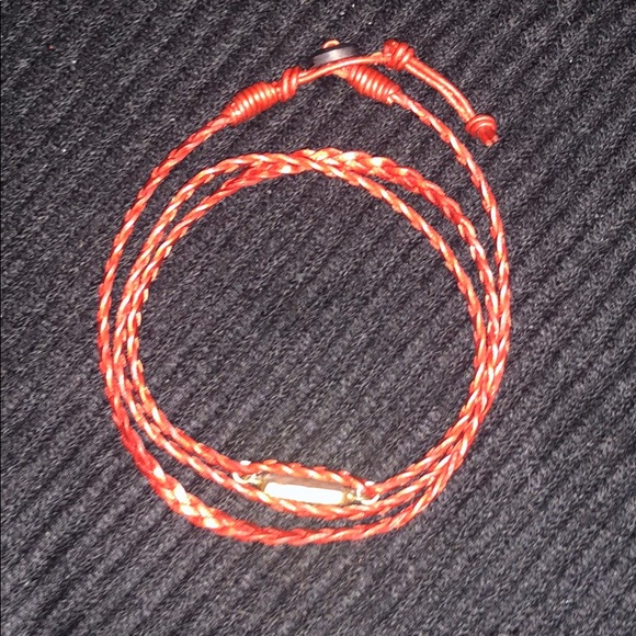 Anthropologie Red Leather Agate Wrap Bracelet - Picture 6 of 7
